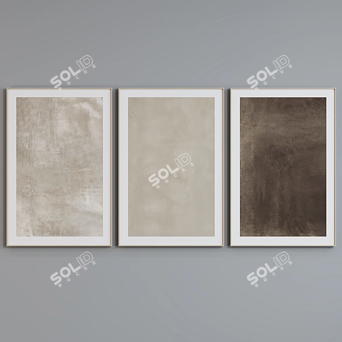 Modern Abstract Picture Frame Set 3D model image 2