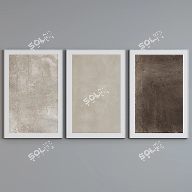 Modern Abstract Picture Frame Set 3D model image 3