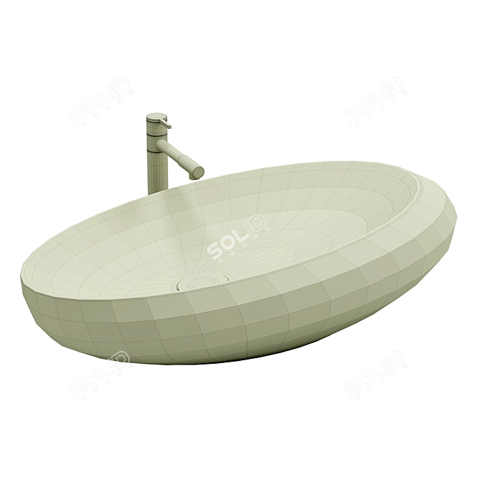 Mira 59 MR-5936 White Basin 3D model image 2