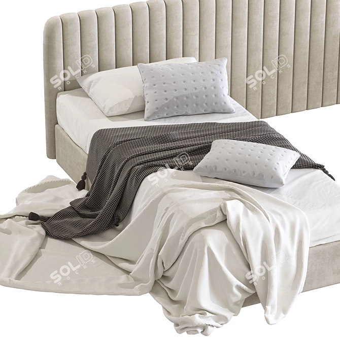 Modern Style Bed 247 Set 3D model image 3