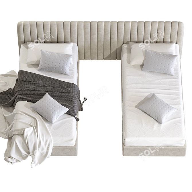 Modern Style Bed 247 Set 3D model image 4