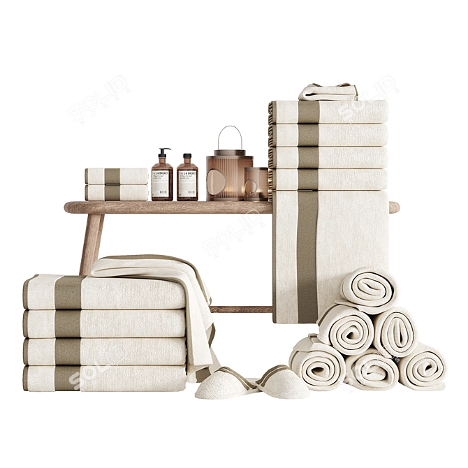 Elegant Bathroom Set Design 3D model image 2