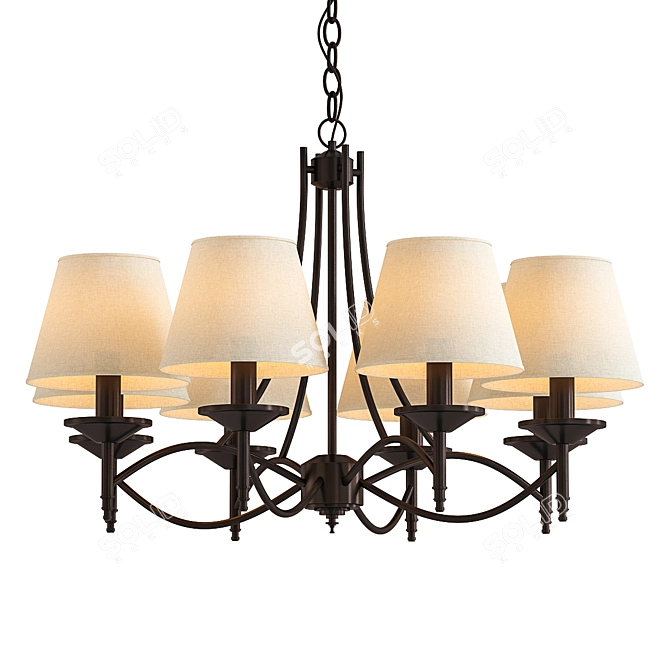 Sleek Fabric Lodge Chandelier 3D model image 1
