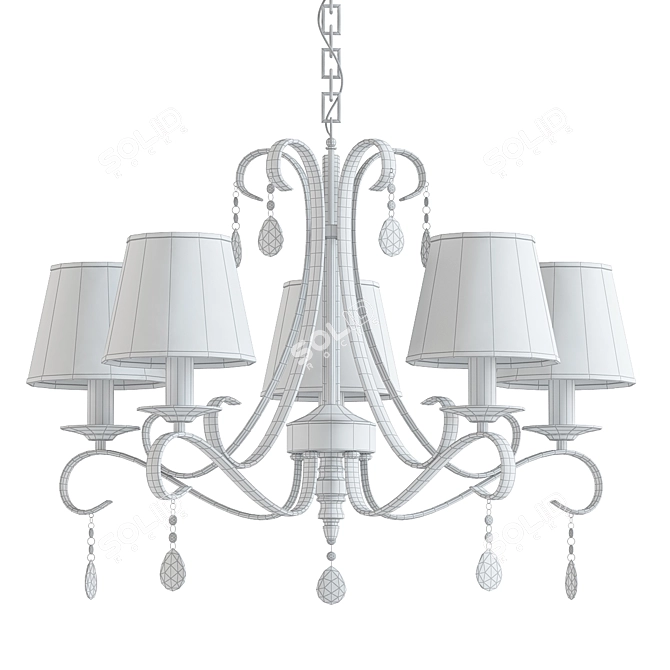 Modern Black Fabric Chandelier 3D model image 2