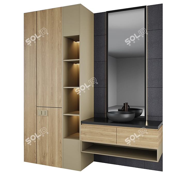 Modern Illuminated Bathroom Set 3D model image 2