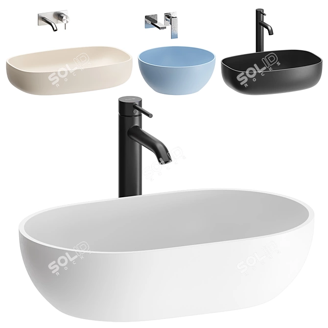 Dream Washbasin Set Collection 3D model image 1