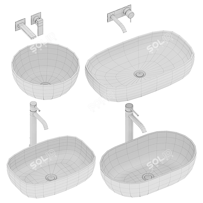 Dream Washbasin Set Collection 3D model image 2