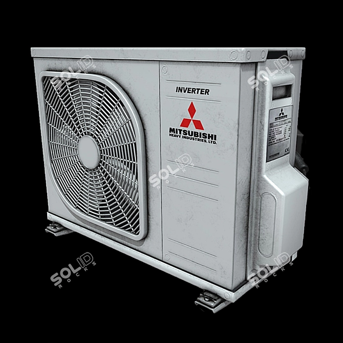 Animated PBR Air Conditioning Model 3D model image 1