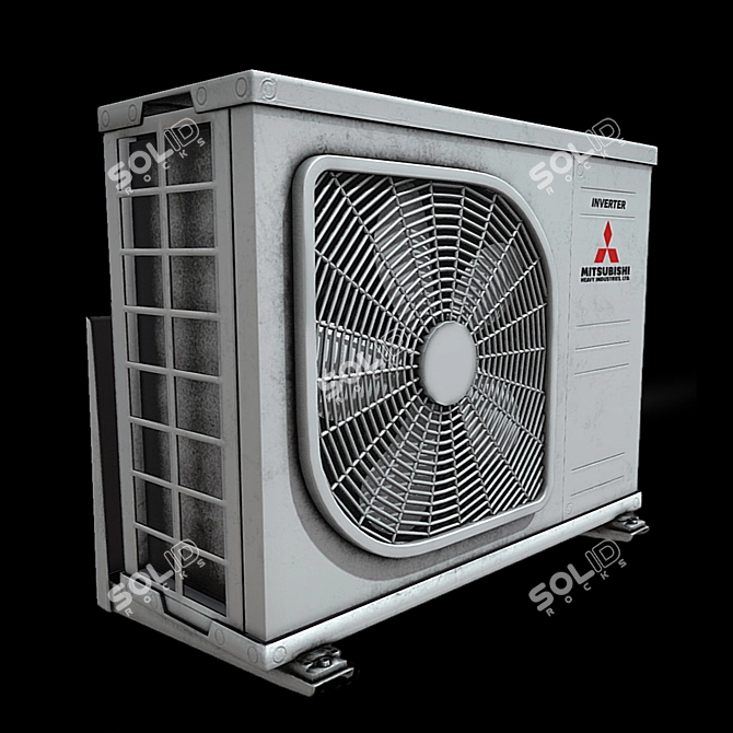 Animated PBR Air Conditioning Model 3D model image 2