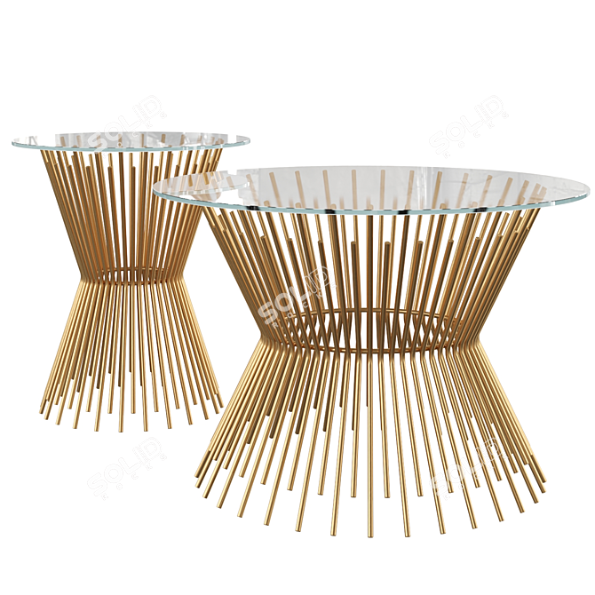 Elegant Grace Side Coffee Table 3D model image 1