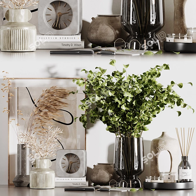 Elegant Decorative Set with Various Formats 3D model image 1