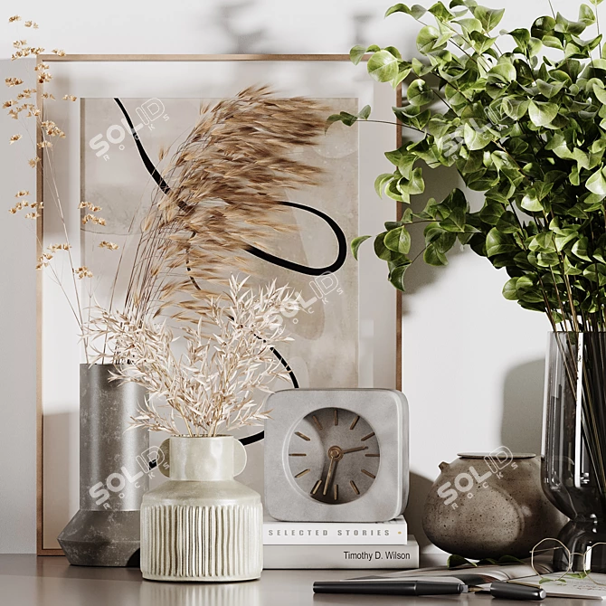 Elegant Decorative Set with Various Formats 3D model image 4