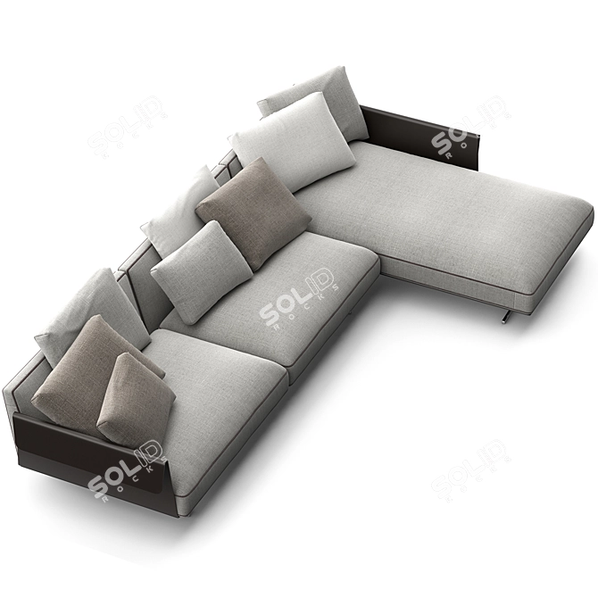 Elegant Flexform Bretton Chaise Longue 3D model image 4