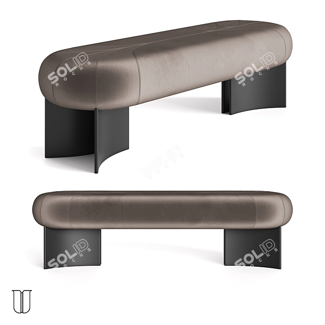 Velvet Bench Balance 3D model image 1