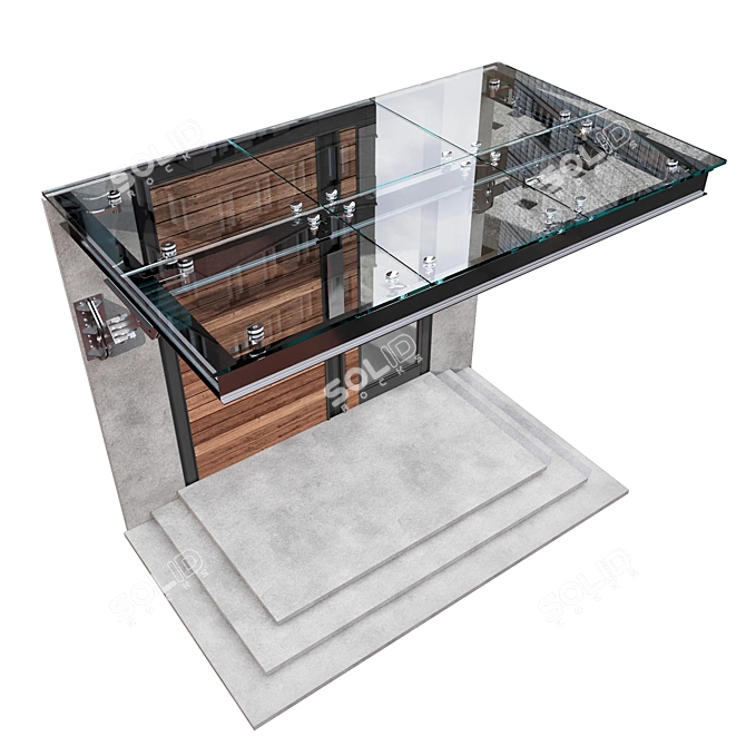 Modern Glass Entrance Canopy Kit 3D model image 5