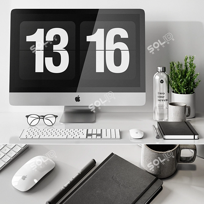 Desk Accessories Set, Modern Design 3D model image 1