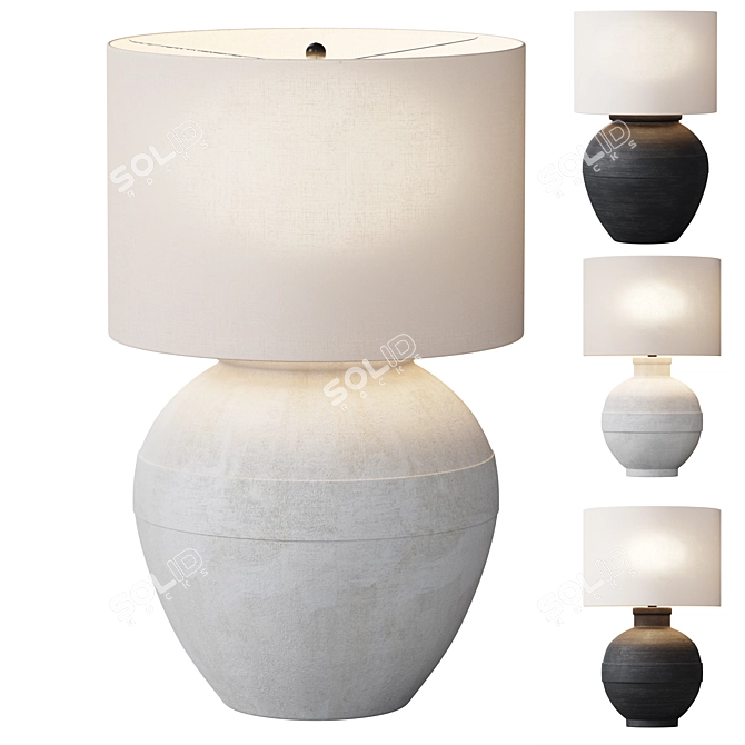 Chalky Ceramic Table Lamp 3D model image 1