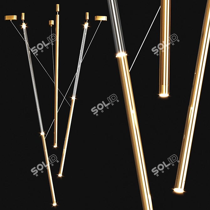 Henge Skyfall Metal Glass Shelf 3D model image 1