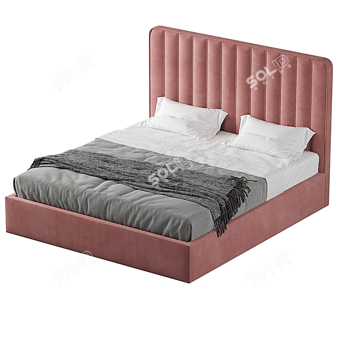 Urban Elegance Bed | Customizable 3D model image 1