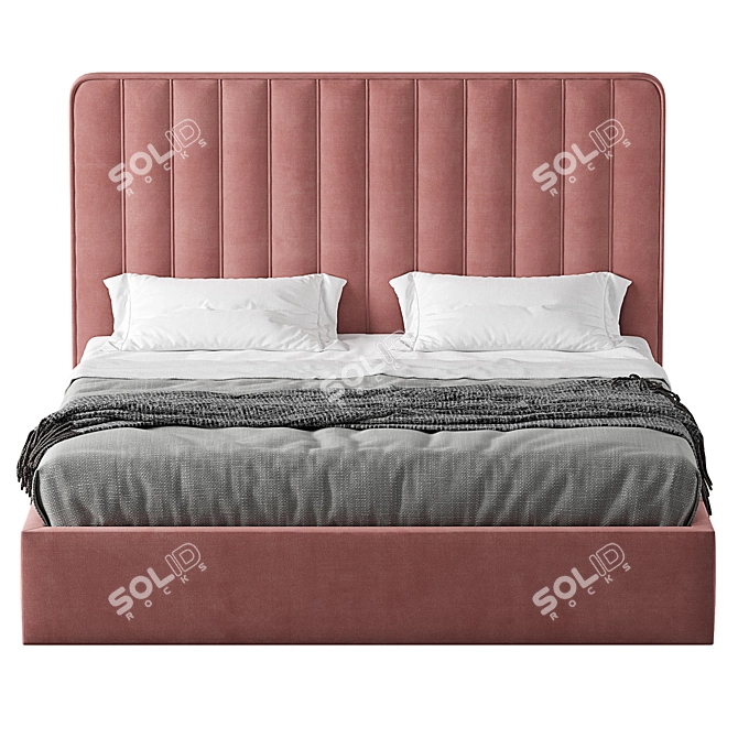 Urban Elegance Bed | Customizable 3D model image 2