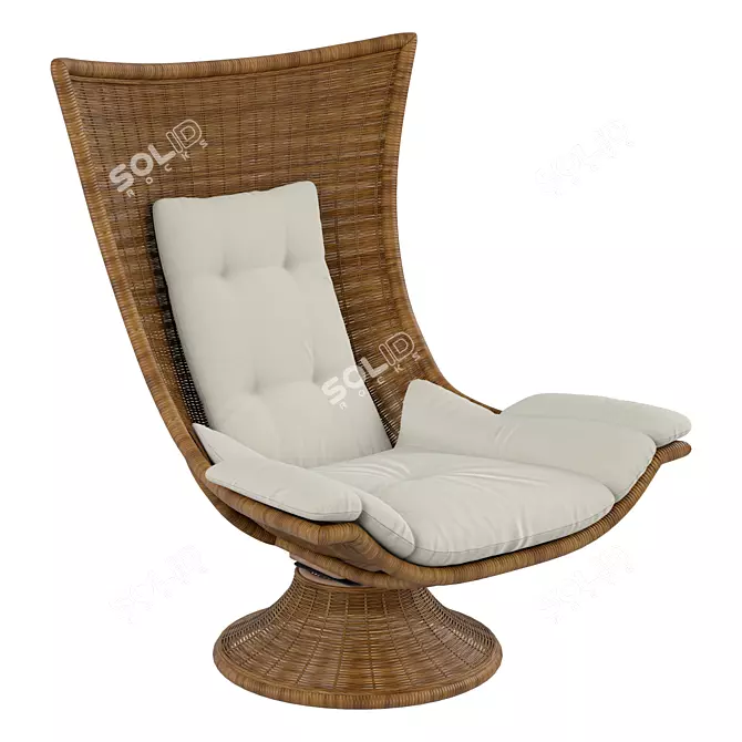 Modern Swivel Armchair with V-Ray 3D model image 1