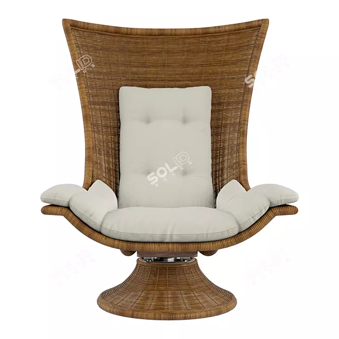 Modern Swivel Armchair with V-Ray 3D model image 2