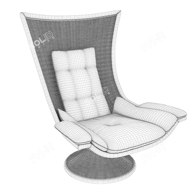 Modern Swivel Armchair with V-Ray 3D model image 5