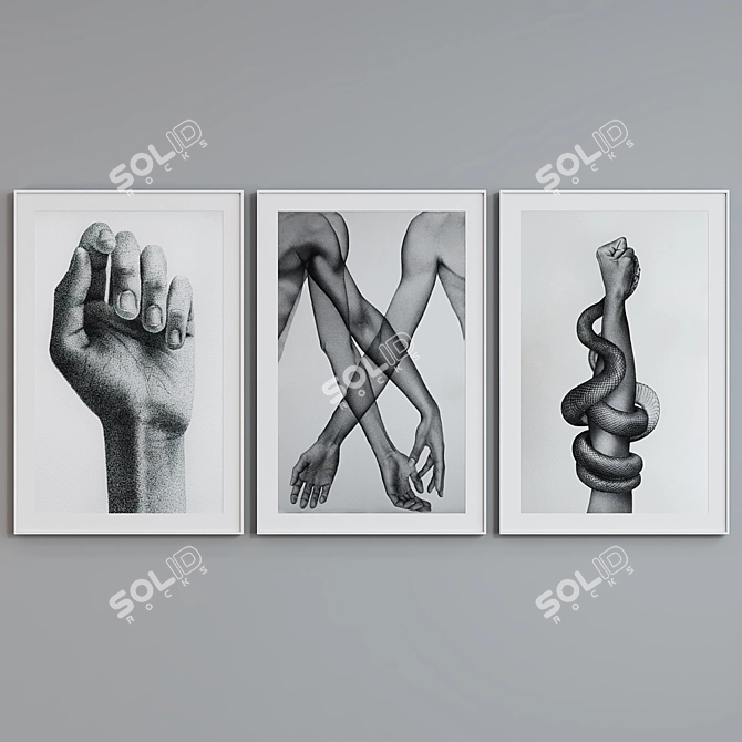 Modern Art Picture Frame Set 3D model image 2