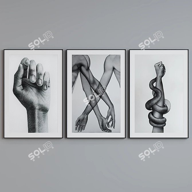 Modern Art Picture Frame Set 3D model image 3