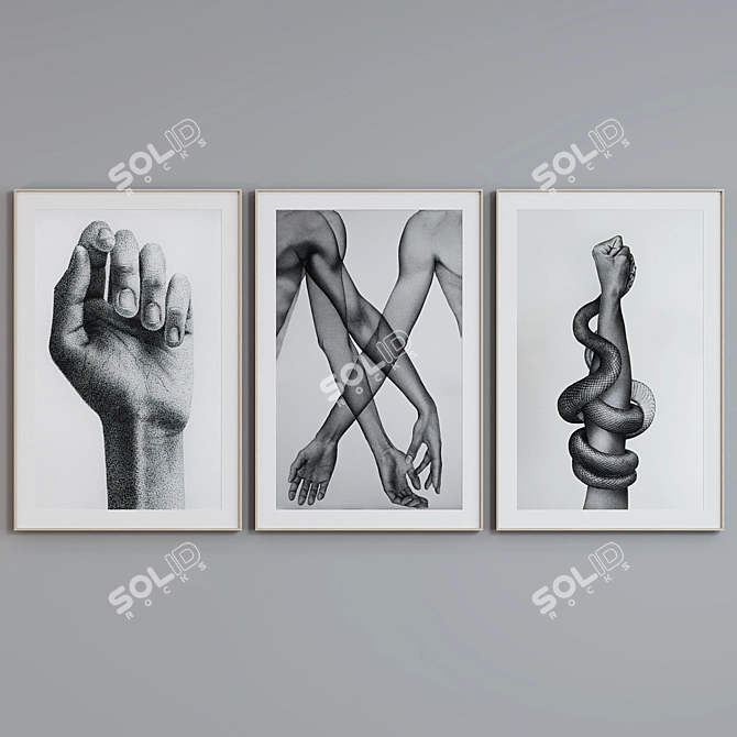 Modern Art Picture Frame Set 3D model image 4