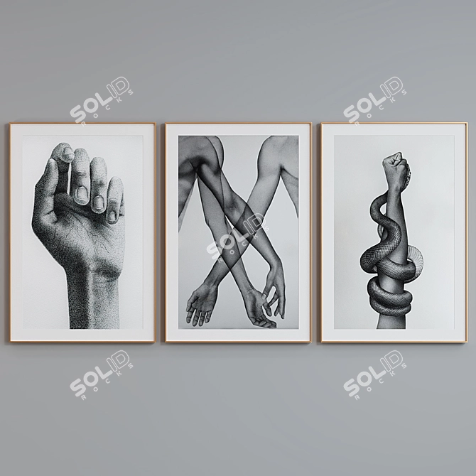 Modern Art Picture Frame Set 3D model image 5