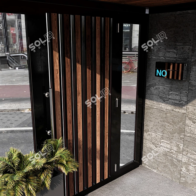 Contemporary Entrance Set with Canopy 3D model image 3