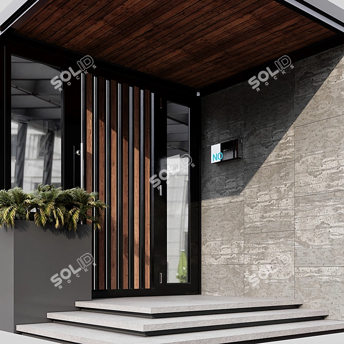 Contemporary Entrance Set with Canopy 3D model image 4