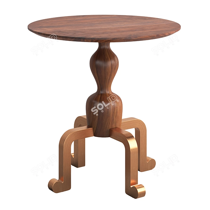  Rustic Charm Juno Side Table 3D model image 1