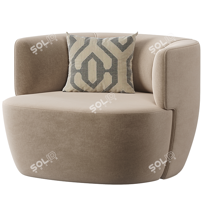 Contemporary Elain Armchair Design 3D model image 1