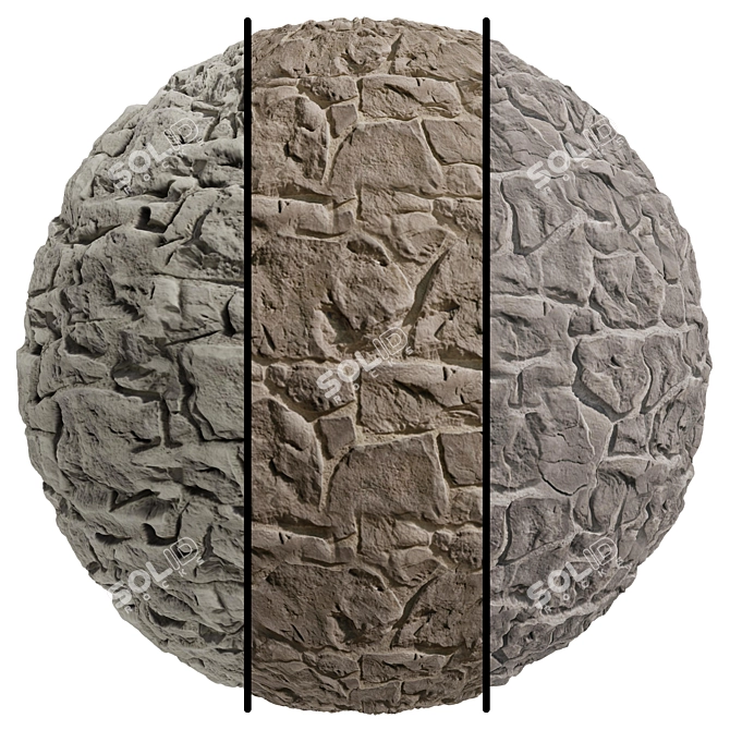 MADERA Stone Texture Set, 3 Types 3D model image 1