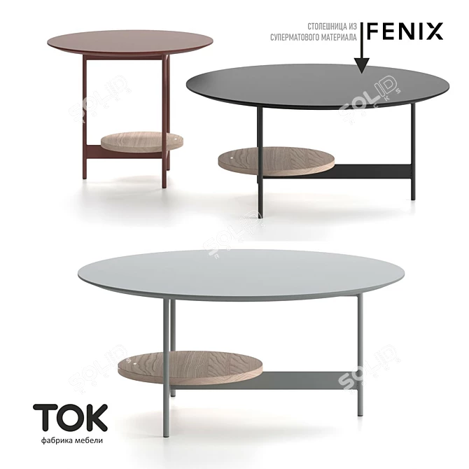 Chameleon Series Metallic Tables: Dual Surface 3D model image 1