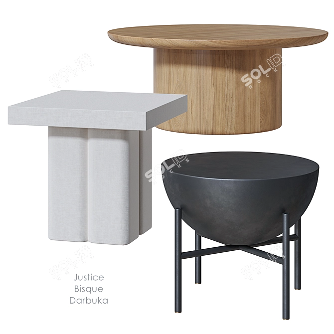 Modern CB2 Side Tables Collection 3D model image 1