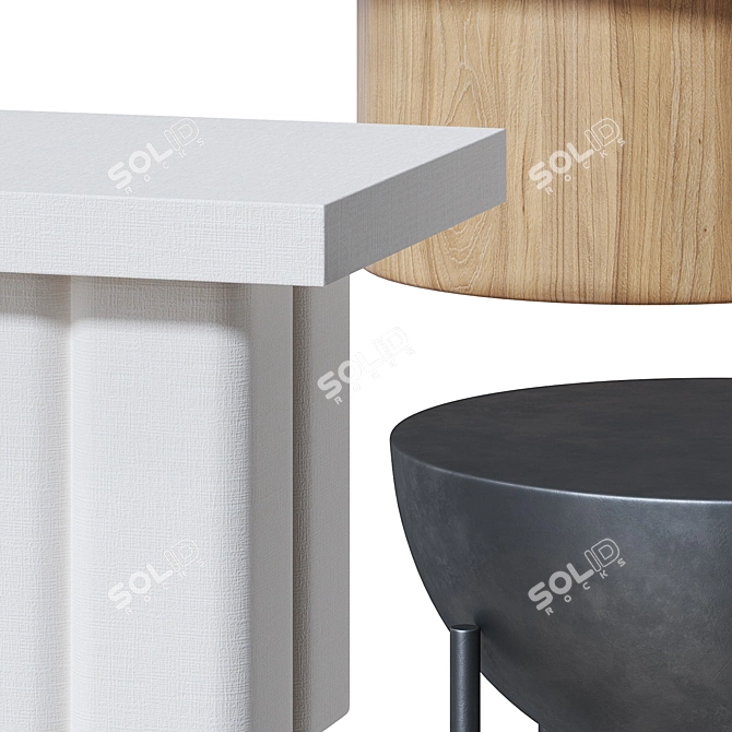 Modern CB2 Side Tables Collection 3D model image 2