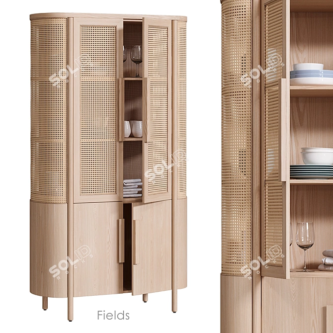 Fields Natural Storage Cabinet 80 3D model image 1