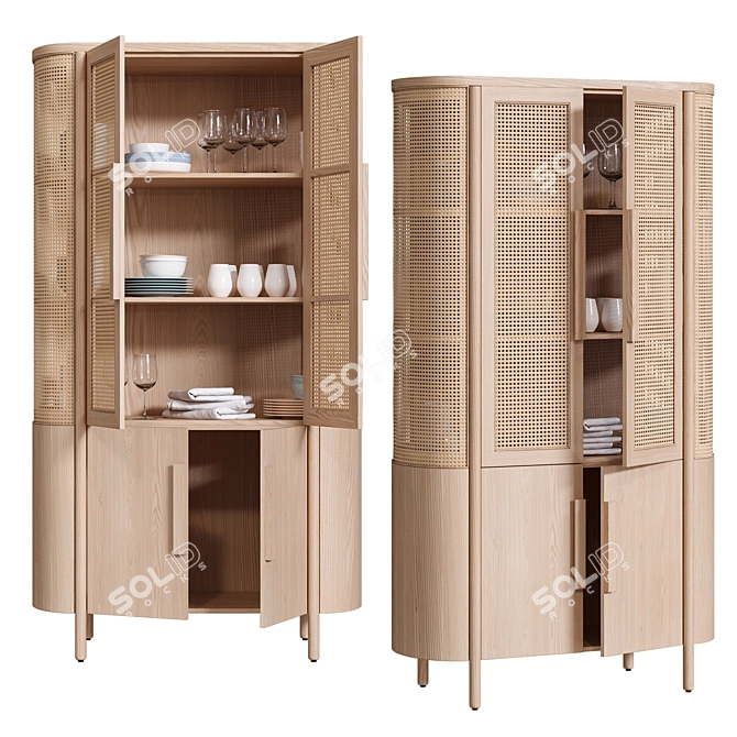 Fields Natural Storage Cabinet 80 3D model image 2