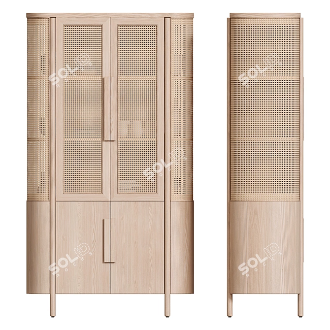 Fields Natural Storage Cabinet 80 3D model image 3