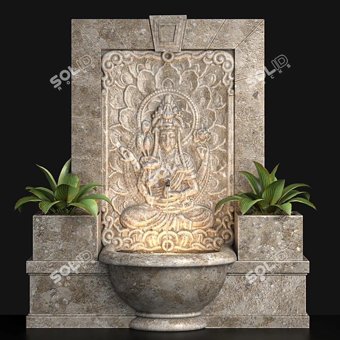 Vintage Fountain 3D Model 2015 3D model image 2