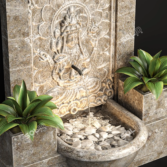 Vintage Fountain 3D Model 2015 3D model image 3