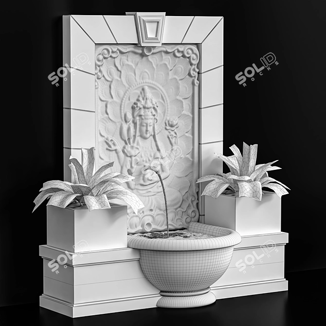 Vintage Fountain 3D Model 2015 3D model image 5