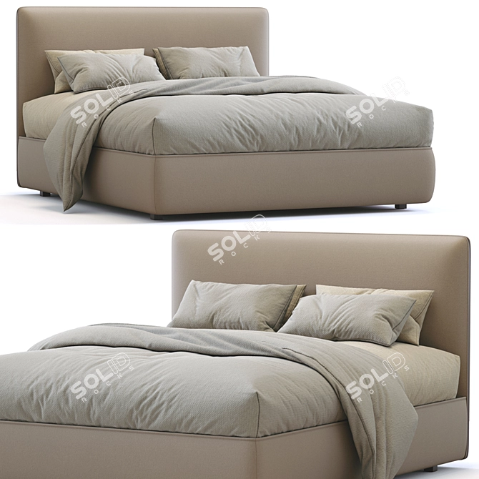 Elegant Molteni&C Ribbon Bed 3D model image 7