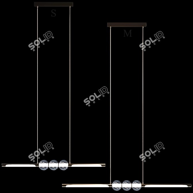  Crystal Prism LED Chandelier 3D model image 2