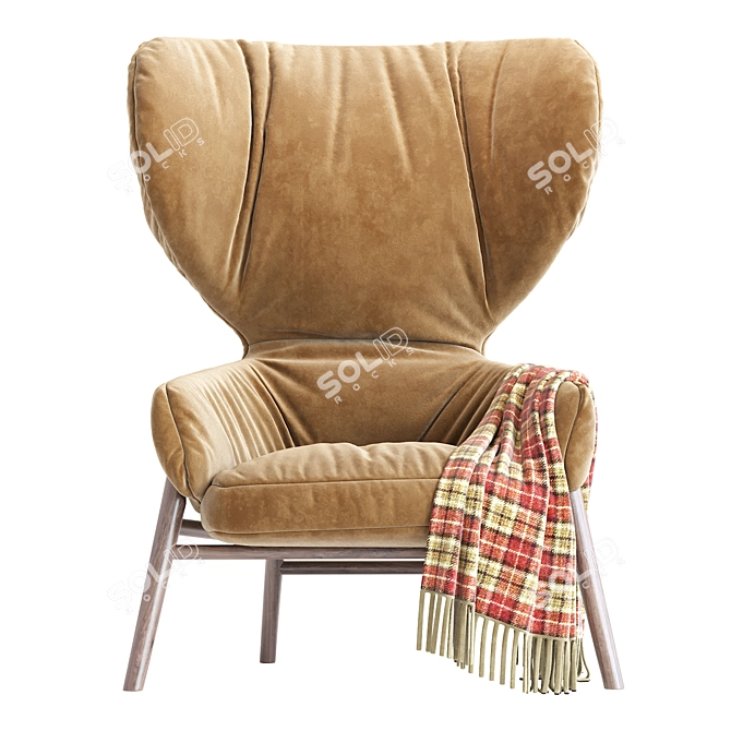 Cozy High Back Lounge Chair 3D model image 4