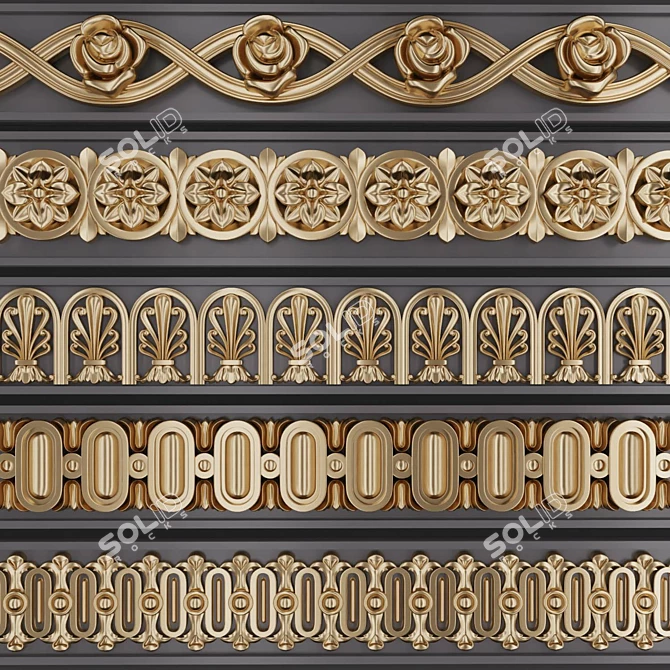 3D Trim Ornaments Pack 5 3D model image 4