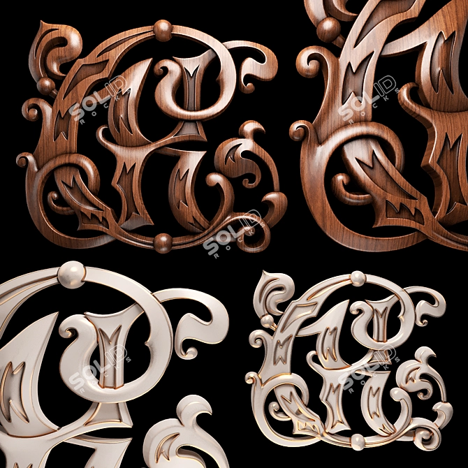 CNC Wood Carving Model File 3D model image 1